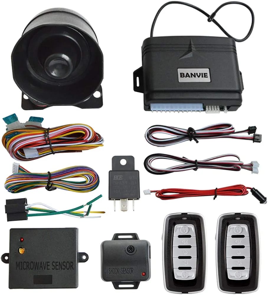 Car alarm system installation and central lock kit